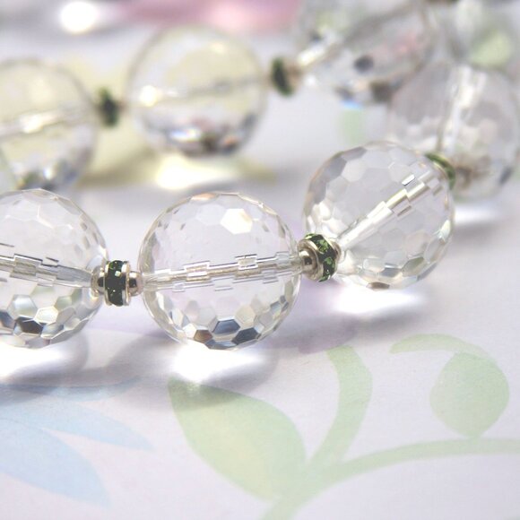 Vintage Quartz Crystal and Peridot CZ Necklace - Picture 5 of 5